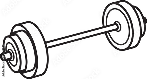 Barbell Line Art Icon for Fitness and Weightlifting