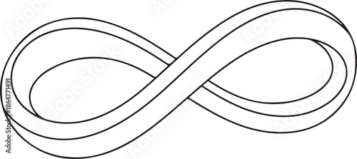 Minimalist Black Outline of Infinity Symbol on White Background