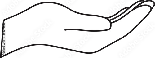 Minimalist Hand Line Icon for Offering or Receiving