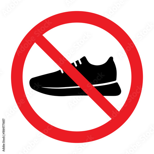 NO SHOES ALLOWED sign. Editable EPS 10 vector graphic isolated on white background.