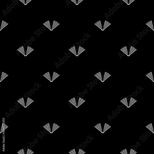 Simple open book seamless pattern isolated on black background