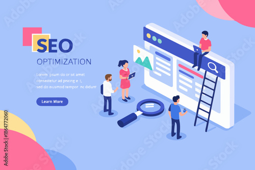 Team Work and SEO Concept