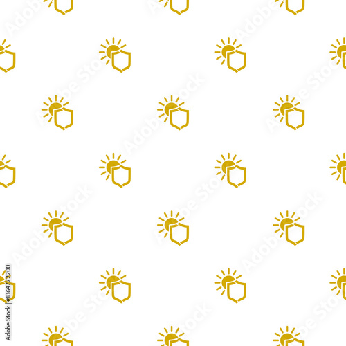 Sun protection shield seamless pattern isolated on white background
