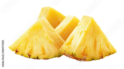 Pineapple Slices Vector Illustration, Transparent Background PNG, Design Composition Clipart.