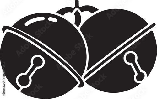 Black Jingle Bells Christmas Icon