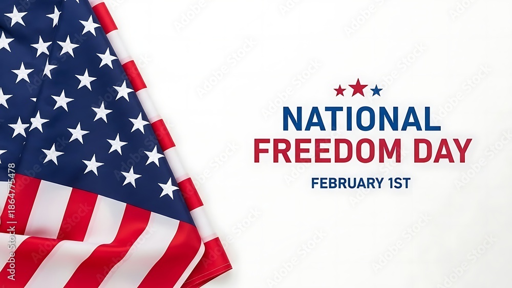 Fototapeta premium National freedom day celebration with american flag on february 1st