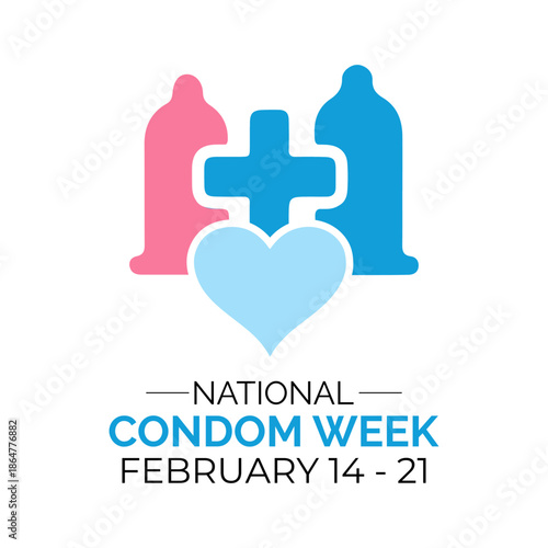 National Condom Week promotes awareness about safe practices, responsible choices, and sexual health education. Design for banner, cards, prints, social media, poster, flyer and background design.