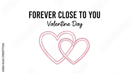 Valentine Day illustration featuring intertwined hearts symbolizing eternal love and affection