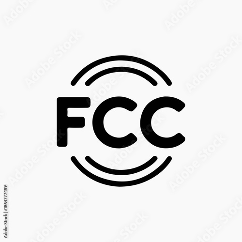 FCC mark for the federal communications commission vector