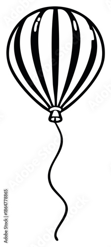 Stripped Balloon with String Black and White Celebration Party Decoration