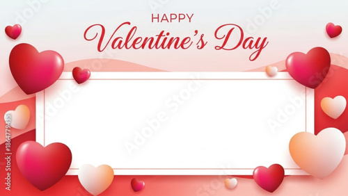 Valentine's day celebration with hearts and blank space for text on pink background with Valentine s Day and love and romance and heart shape