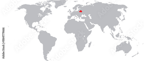Belarus Highlighted on World Map Vector Design