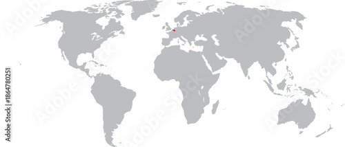 Belgium Highlighted on World Map Vector Design