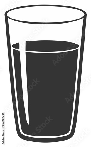 Simple Glass Full of Dark Liquid Beverage Drink