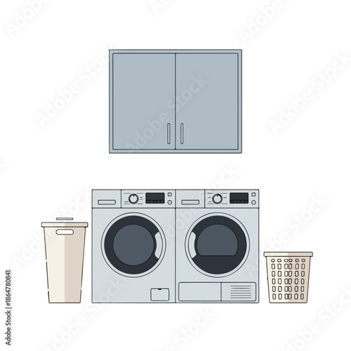 washing machine dryer laundry cabinet basket.