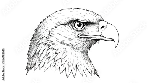 Detailed sketch of a majestic eagle head profile