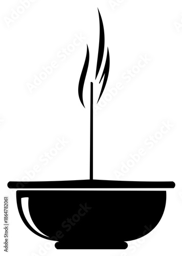 Burning Incense Stick in a Bowl Offering Spirituality and Relaxation
