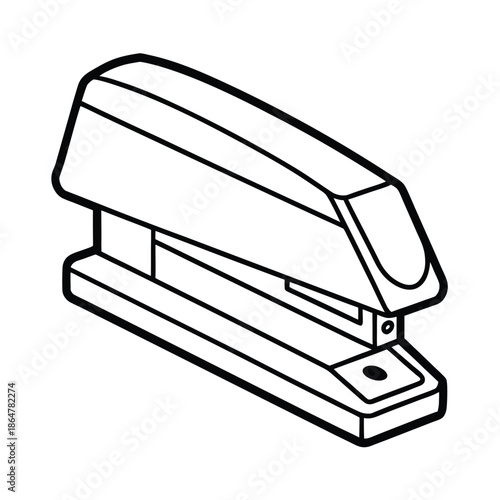Office stapler minimalist line art object illustration