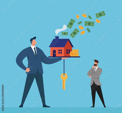 Real Estate Investment Deal, Mortgage & Home Loan, Property Purchase Decision, Passive Rental Income, House Key Ownership Transfer, 