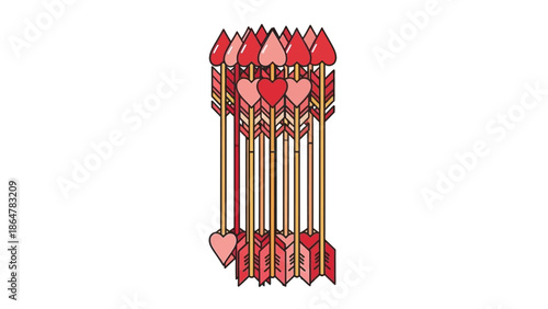 Valentine's Day Arrows with Hearts and Decorative Elements.