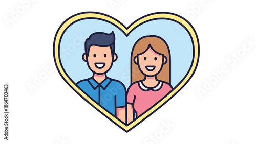 Cartoon couple embracing love and affection Page.
