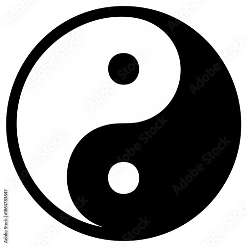 Balanced Energy: Yin Yang Symbol Displaying Harmony and Duality, Ancient Eastern Philosophy, Black and White Concept