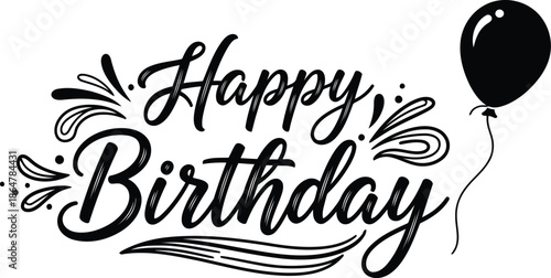 Happy birthday greeting with balloon
