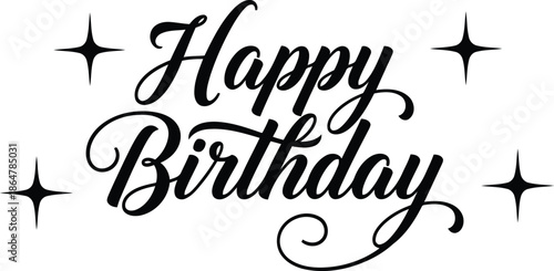 Happy birthday greeting card with stars