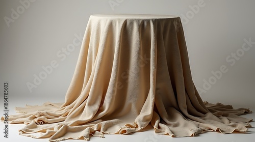 The Hidden Form: An 8K conceptual shot of handwoven cloth draped over an unseen object.