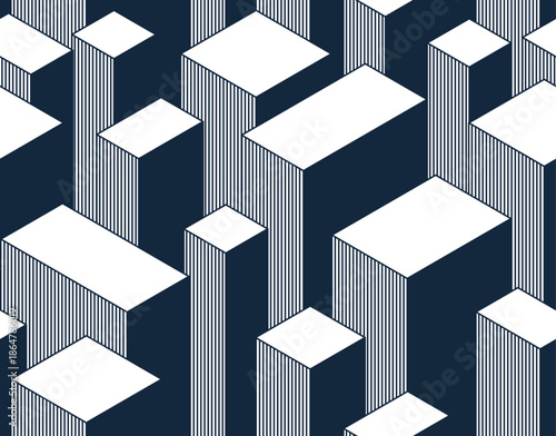 City buildings seamless background, cityscape architecture skyscrapers endless pattern, vector art of urban theme continuous pattern.