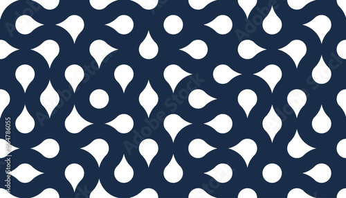 Abstract geometric seamless pattern, vector repeat background with cirle round shapes rhythm, simple tiling art template for wallpaper.