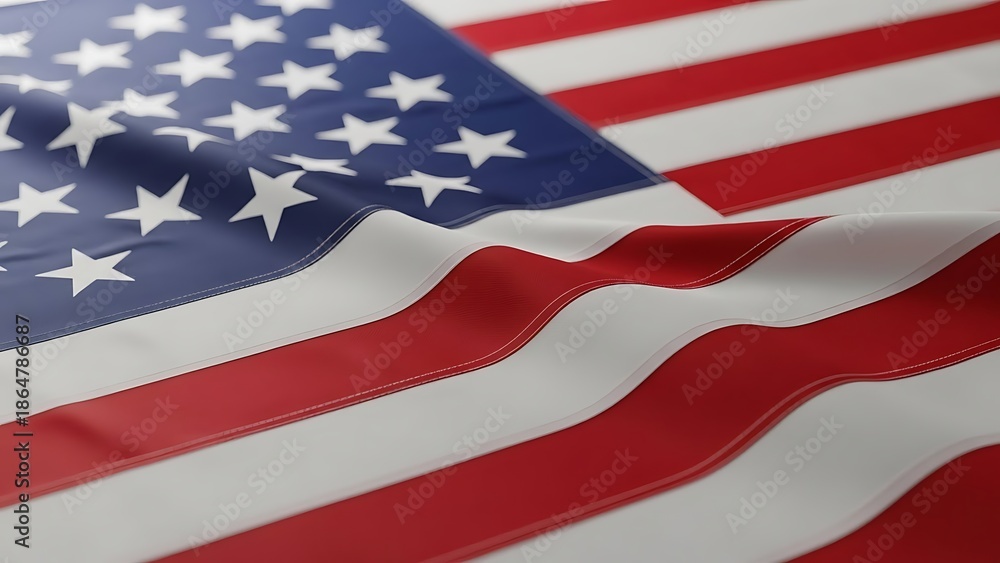 Obraz premium American flag close up with stars and stripes