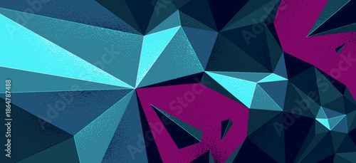 Vector abstract background with dynamic low poly shapes in motion, destruction anxiety wallpaper, polygonal futuristic chaos.