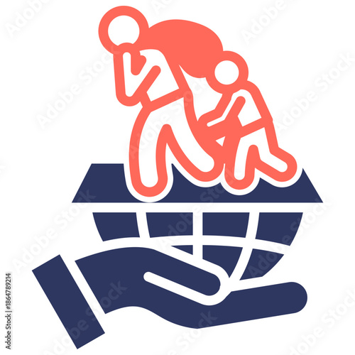 Refugee Support glyph color icon