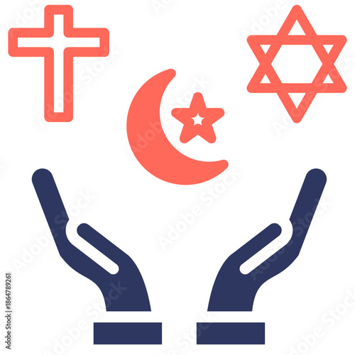Freedom Of Religion glyph color icon