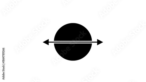Black circle with horizontal arrows