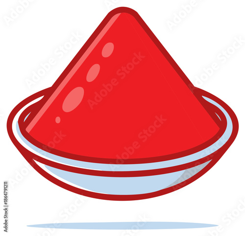 Illustration of a watermelon wedge on a plate, featuring vibrant red color and clean graphic design elements.