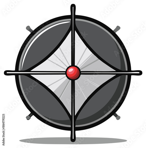 Abstract Geometric Graphic of a Target with Red Dot and Crosshairs