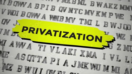 Privatization Title Font Change Animation With Yellow Highlighted Text