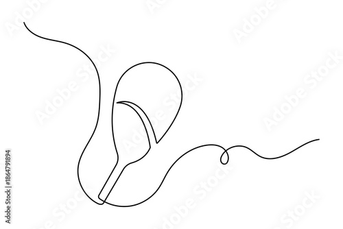 Chicken leg food icon in continuous one line drawing style with minimalist thin stroke vector art