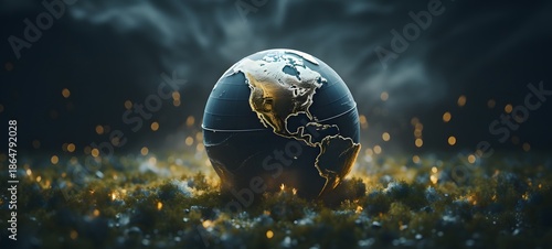 realistic photo of a glossy earth,generative AI