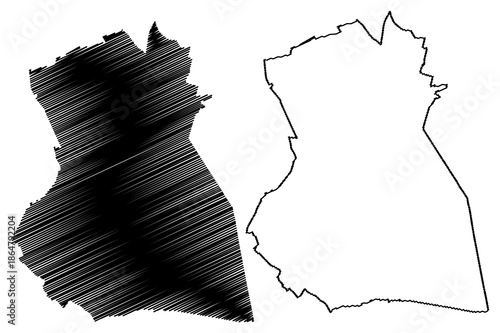 Maashorst municipality (Kingdom of the Netherlands, Holland, North Brabant or Noord-Brabant province) map vector illustration, scribble sketch map