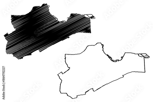 Medemblik municipality (Kingdom of the Netherlands, Holland, North Holland or Noord-Holland province) map vector illustration, scribble sketch map