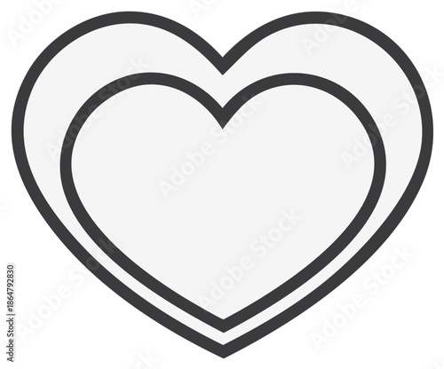 Double Heart Shape Outline Illustration for Valentines Day and Love Concepts