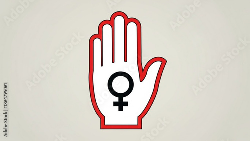 Female Symbol Hand Gesture on White Background