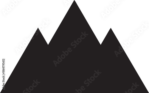 Mountain-peak shaped banner with sharp silhouette, ideal for logos, labels, and modern design.
