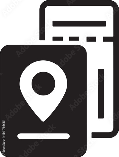 Passport stacked beneath boarding pass outline, symbolizing trip planning and travel documents.