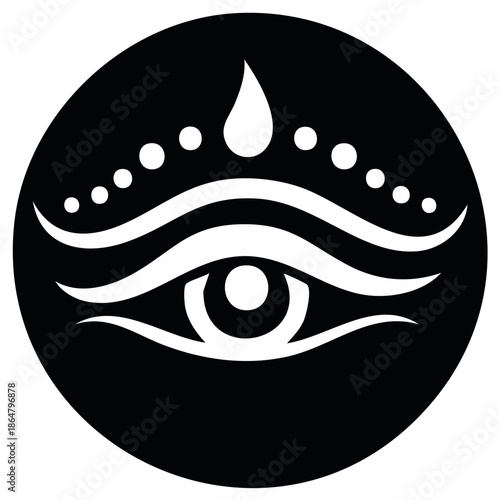 Esoteric Eye Symbol: Spiritual Insight, Awareness and Vision in Black and White Circle