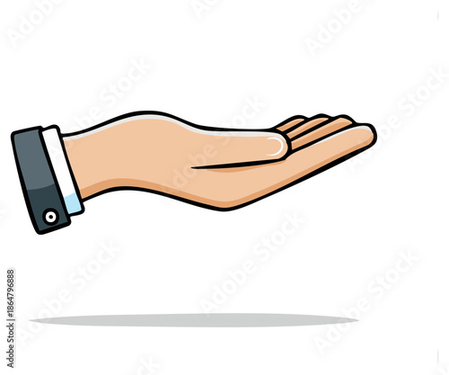 Open Hand in Suit Cuff Gesture Offering or Receiving