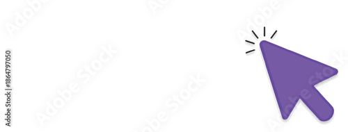 Purple computer cursor icon with a clicking animation